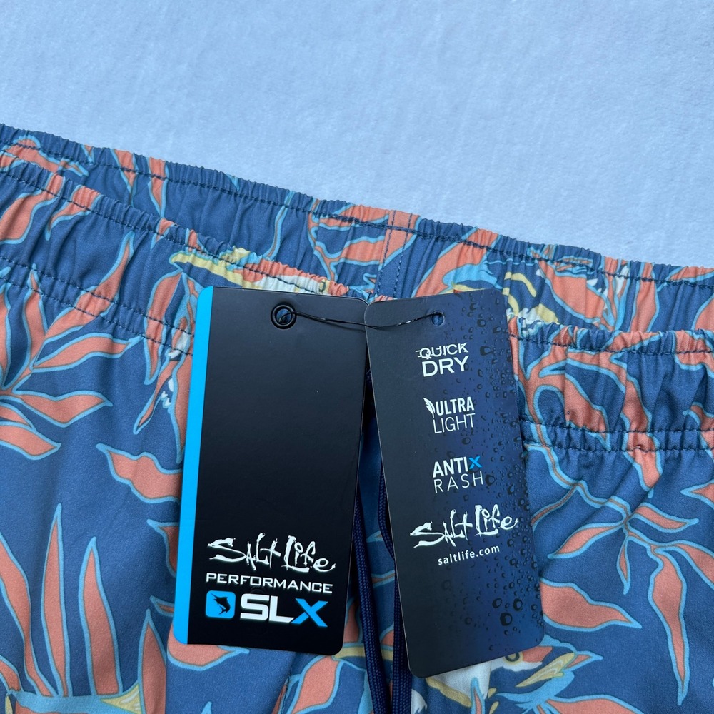 Salt Life SLX Performance Swim Trunks Mens Small Quick Dry Anti-Rash Floral NEW - Picture 4 of 8